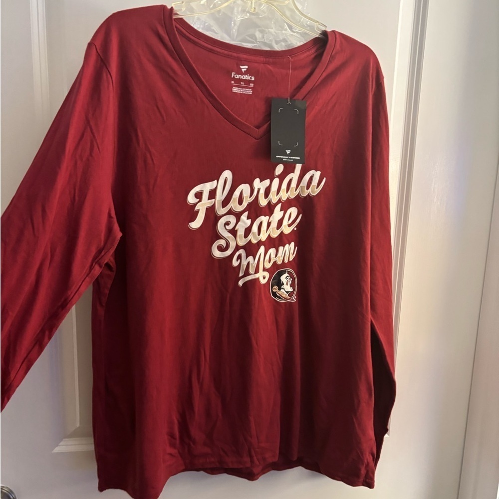 Fanatics Red Florida State Mom Long Sleeve Shirt Sz XL